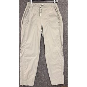 Orvis Womens Khaki Straight Side Zip Pocket Quick Dry Hi Rise Gathered Pants L